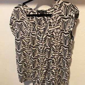 Apt. 9 Black and White Geometric Blouse